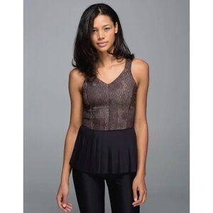 Lululemon City Tank Golden Goddess Cashew Multi/Black 6